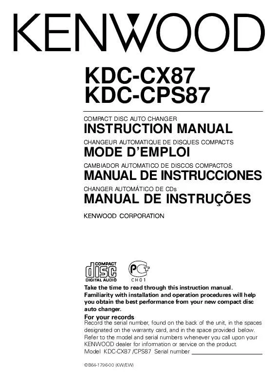 Mode d'emploi KENWOOD KDC-CX87