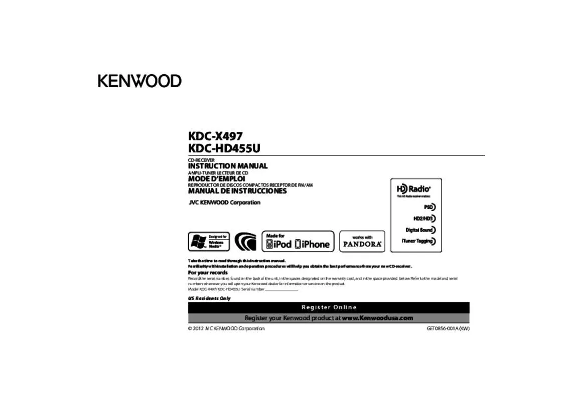 Mode d'emploi KENWOOD KDC-HD455U