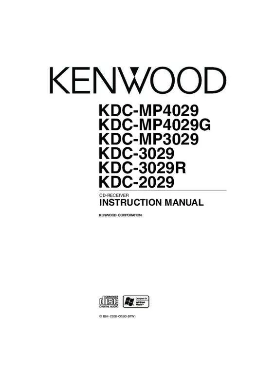 Mode d'emploi KENWOOD KDC-MP3029
