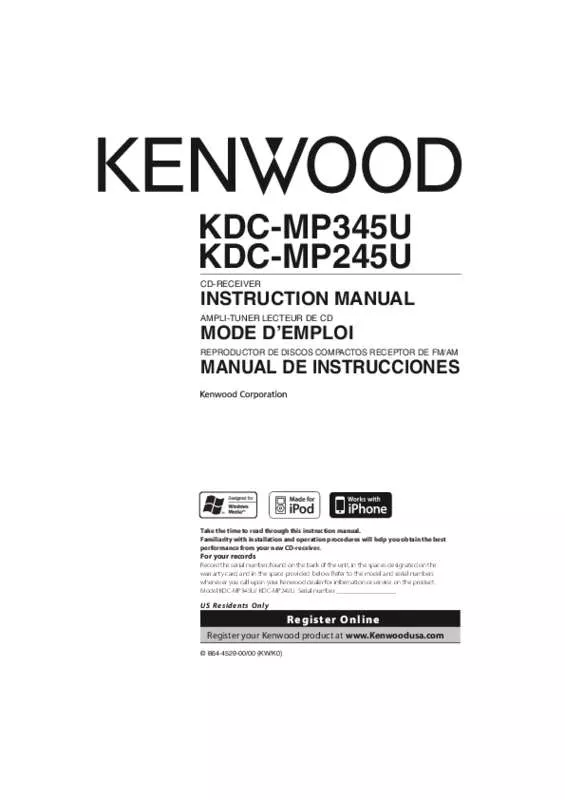 Mode d'emploi KENWOOD KDC-MP345U