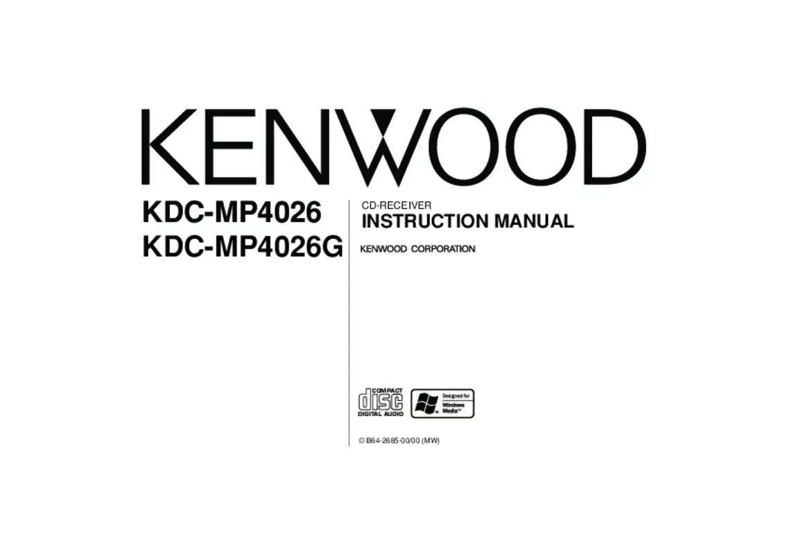 Mode d'emploi KENWOOD KDC-MP4026G