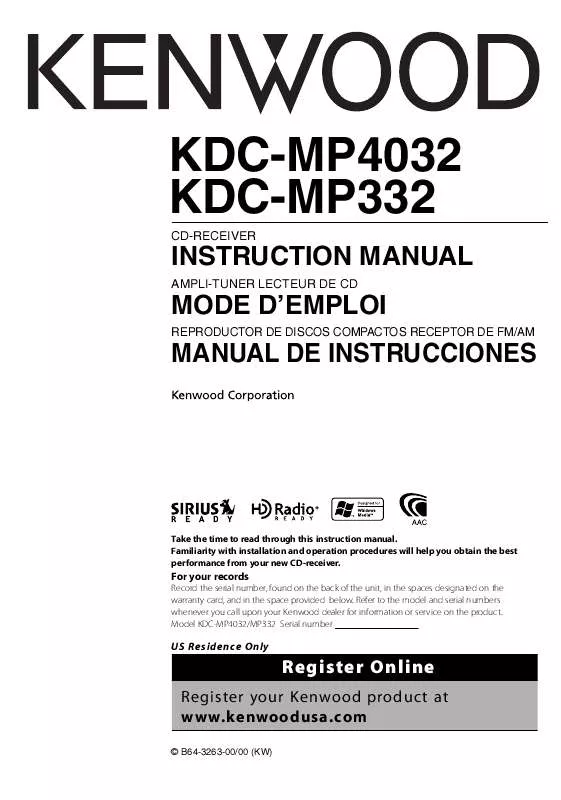 Mode d'emploi KENWOOD KDC-MP4032