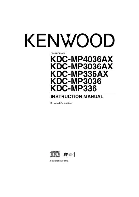 Mode d'emploi KENWOOD KDC-MP4036AX
