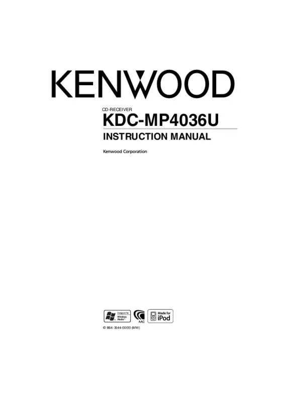 Mode d'emploi KENWOOD KDC-MP4036U