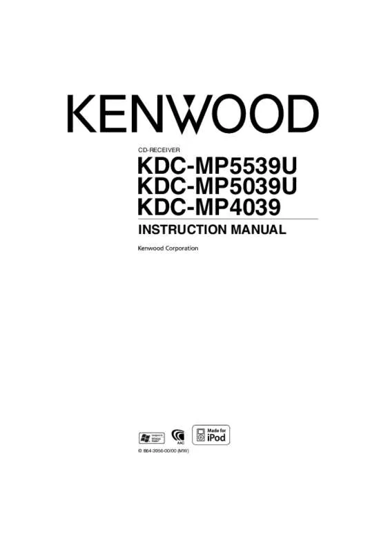 Mode d'emploi KENWOOD KDC-MP4039