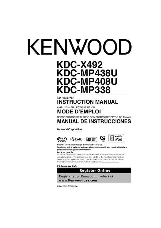 Mode d'emploi KENWOOD KDC-MP408U