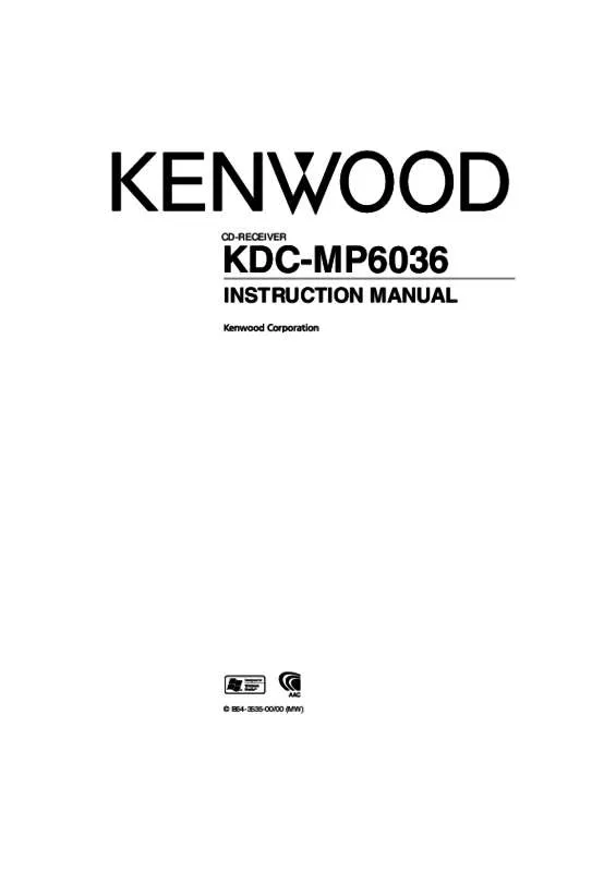 Mode d'emploi KENWOOD KDC-MP6036