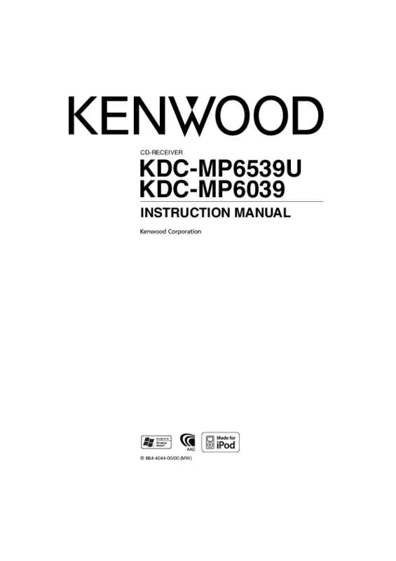 Mode d'emploi KENWOOD KDC-MP6539U