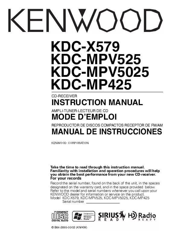 Mode d'emploi KENWOOD KDC-MPV5025