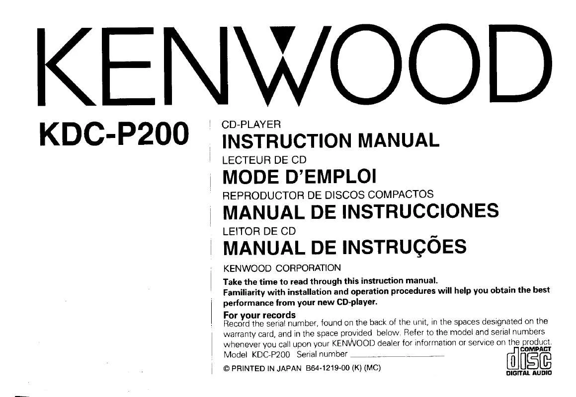 Mode d'emploi KENWOOD KDC-P200