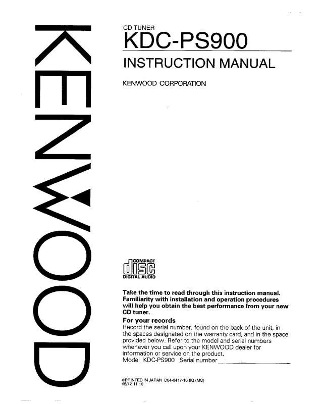 Mode d'emploi KENWOOD KDC-PS900