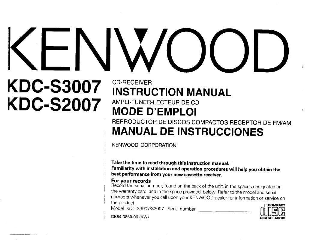 Mode d'emploi KENWOOD KDC-S2007