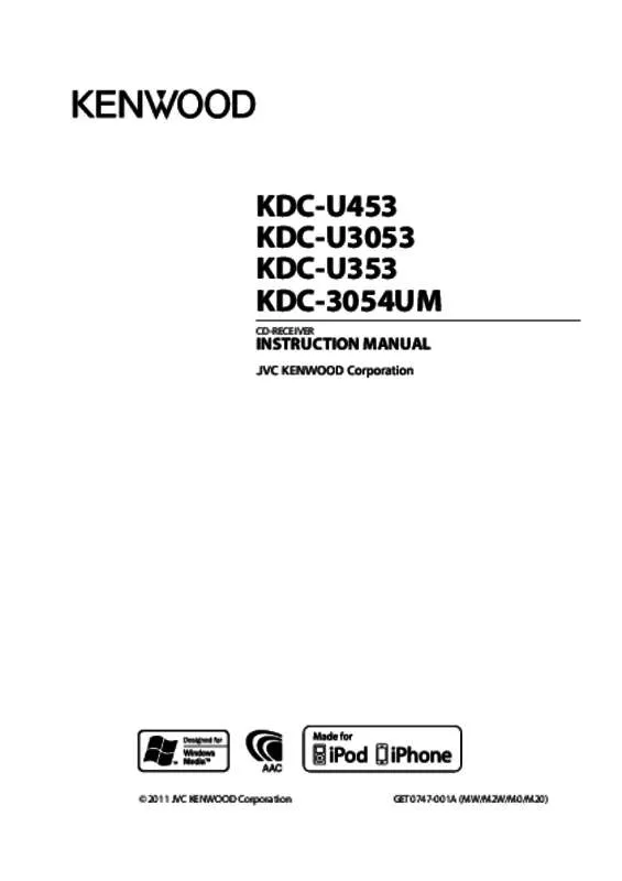 Mode d'emploi KENWOOD KDC-U353A