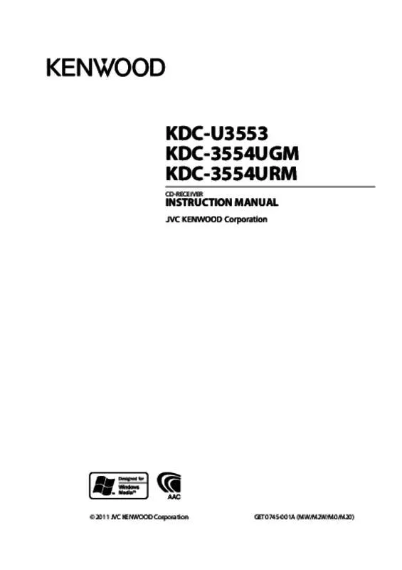 Mode d'emploi KENWOOD KDC-U3553