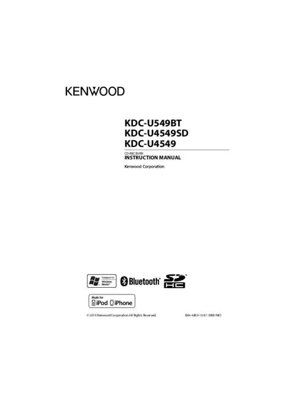 Mode d'emploi KENWOOD KDC-U549BT