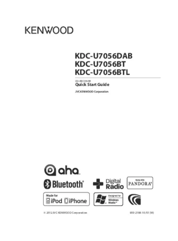 Mode d'emploi KENWOOD KDC-U7056BT
