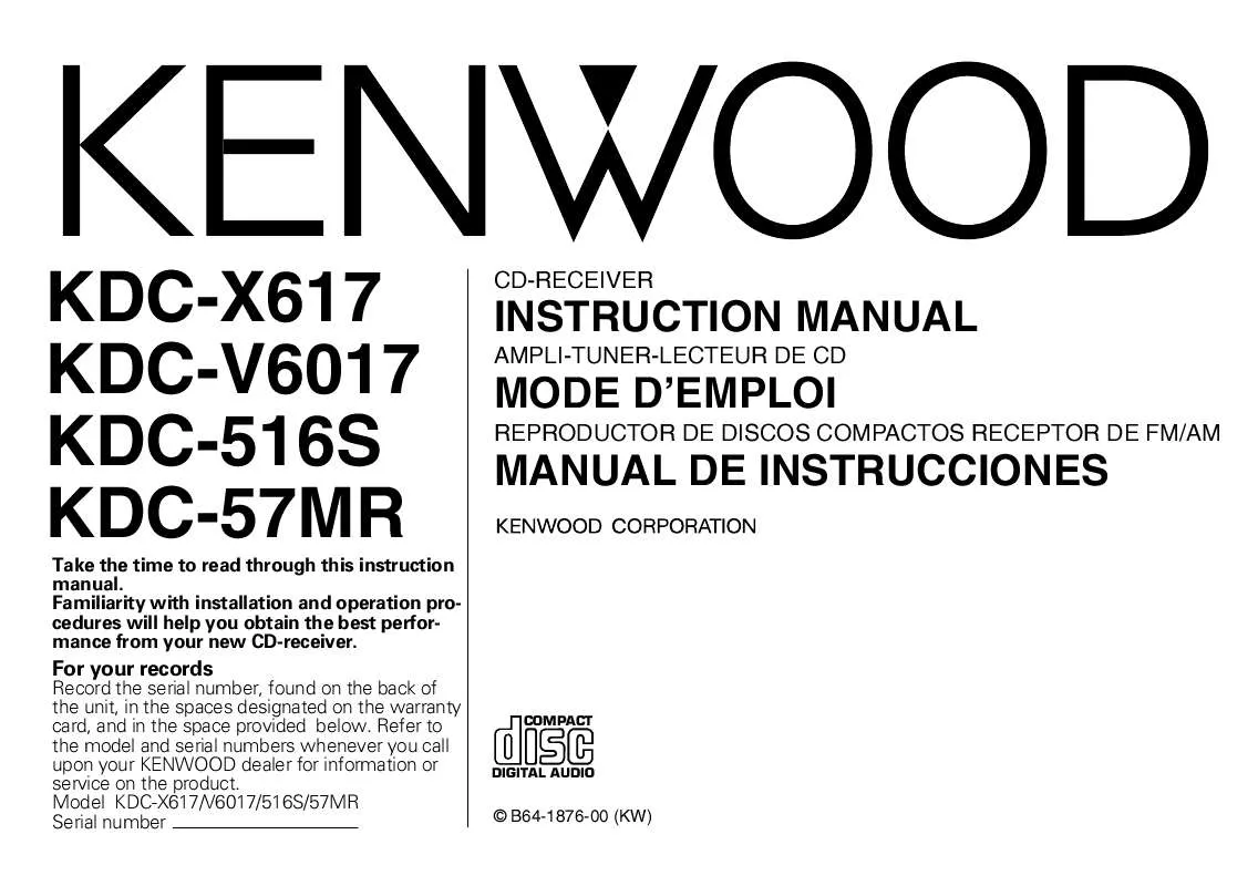 Mode d'emploi KENWOOD KDC-V6017