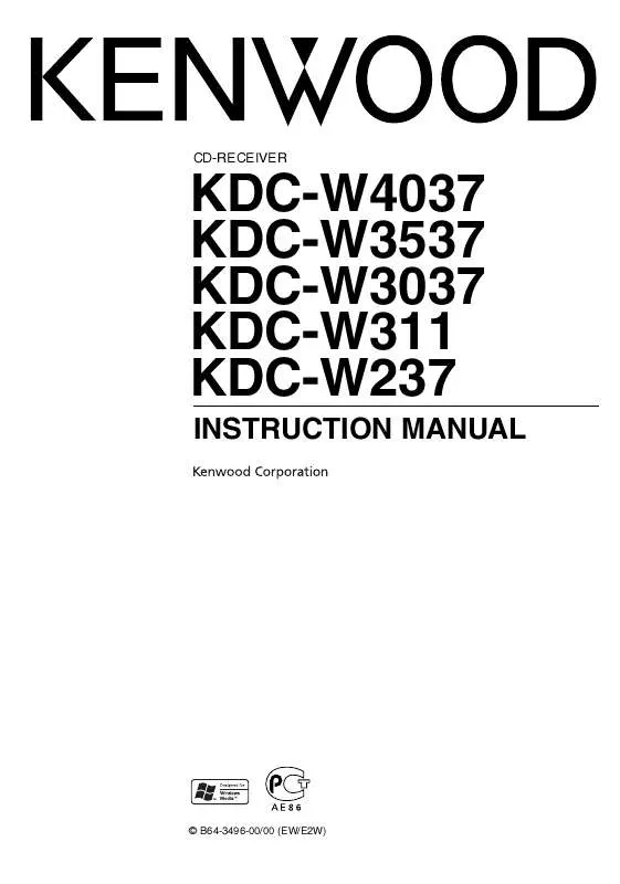 Mode d'emploi KENWOOD KDC-W3037AG