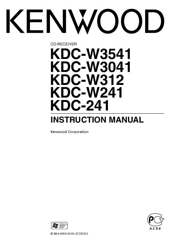 Mode d'emploi KENWOOD KDC-W3541AG