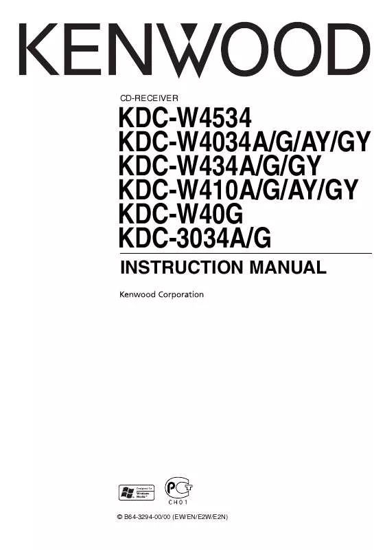 Mode d'emploi KENWOOD KDC-W434G
