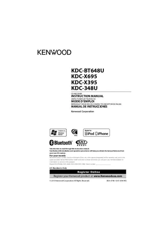 Mode d'emploi KENWOOD KDC-X395