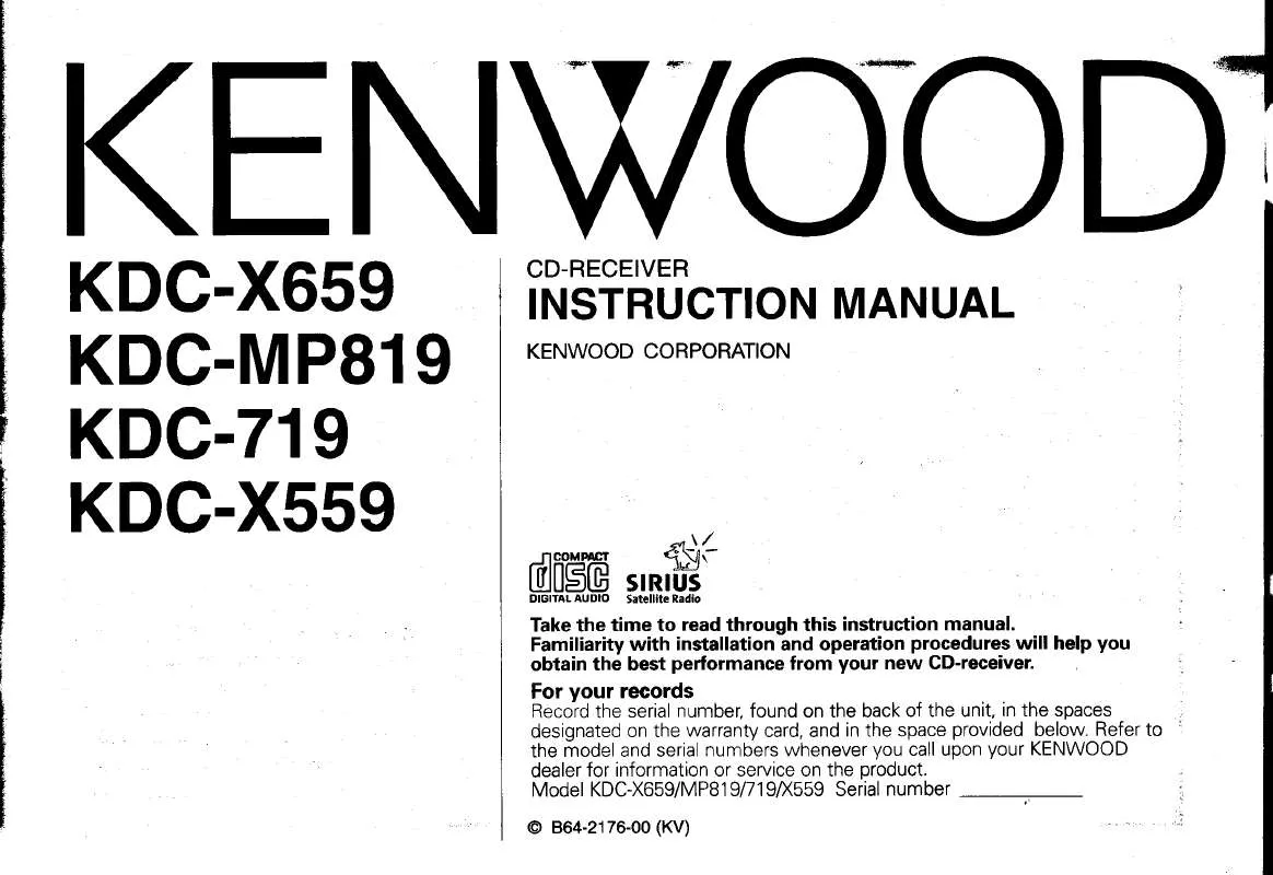 Mode d'emploi KENWOOD KDC-X559