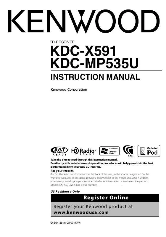 Mode d'emploi KENWOOD KDC-X591