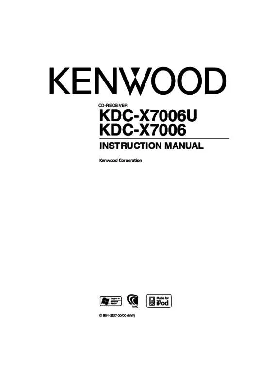 Mode d'emploi KENWOOD KDC-X7006