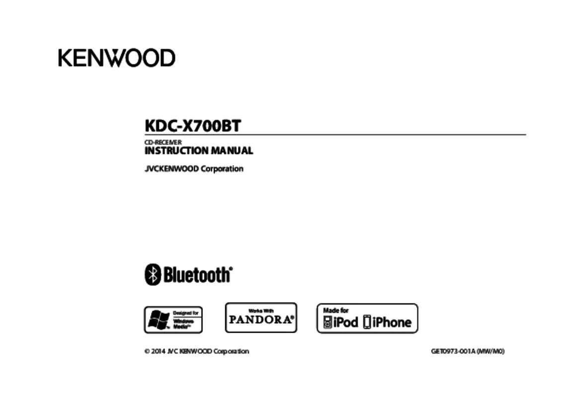 Mode d'emploi KENWOOD KDC-X700BT