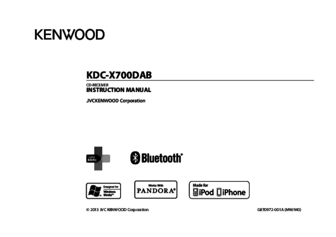 Mode d'emploi KENWOOD KDC-X700DAB