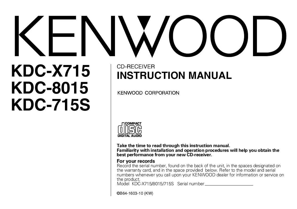 Mode d'emploi KENWOOD KDC-X715
