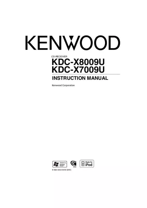 Mode d'emploi KENWOOD KDC-X8009U