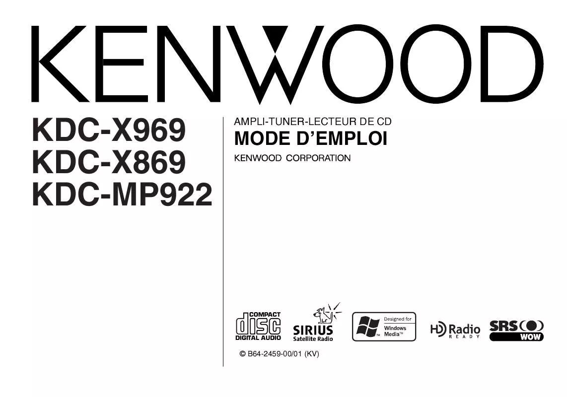 Mode d'emploi KENWOOD KDC-X869