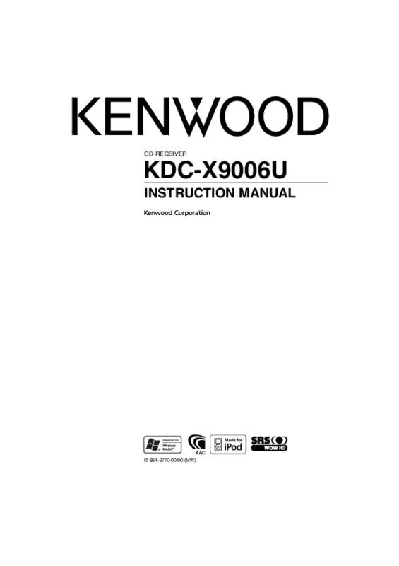 Mode d'emploi KENWOOD KDC-X9006U