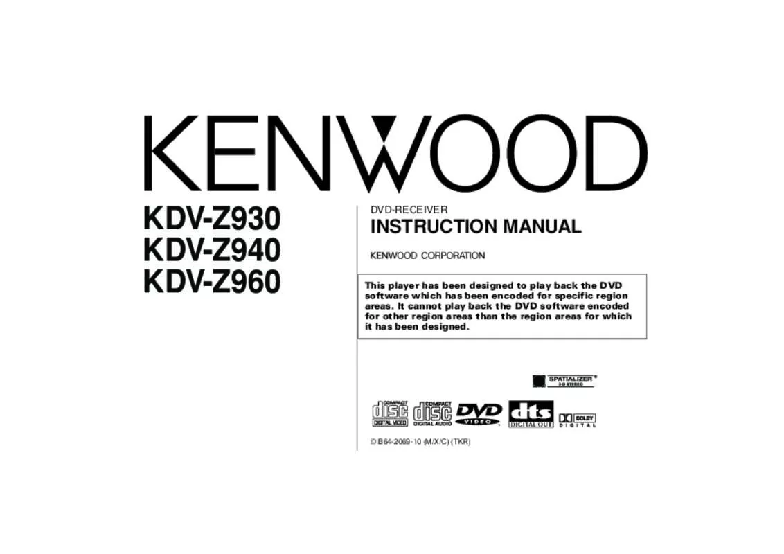 Mode d'emploi KENWOOD KDV-Z930