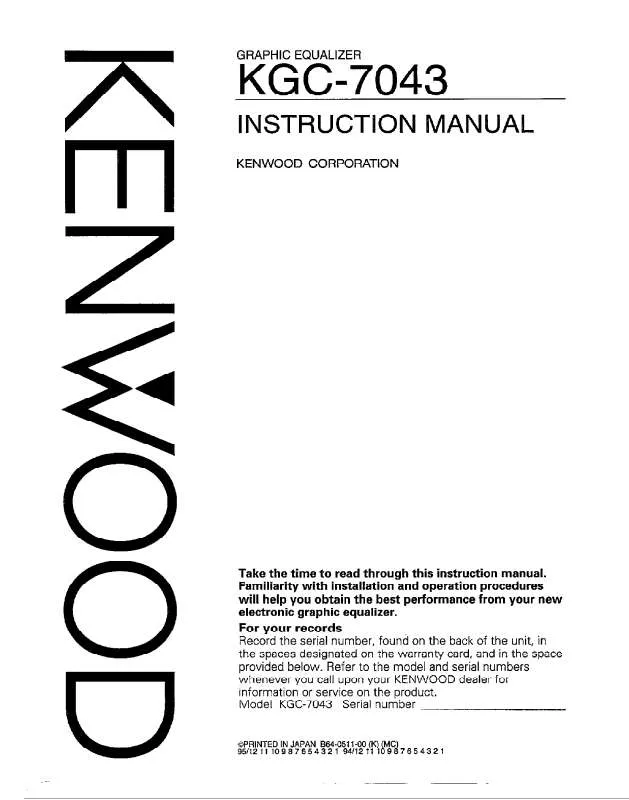 Mode d'emploi KENWOOD KGC-7043