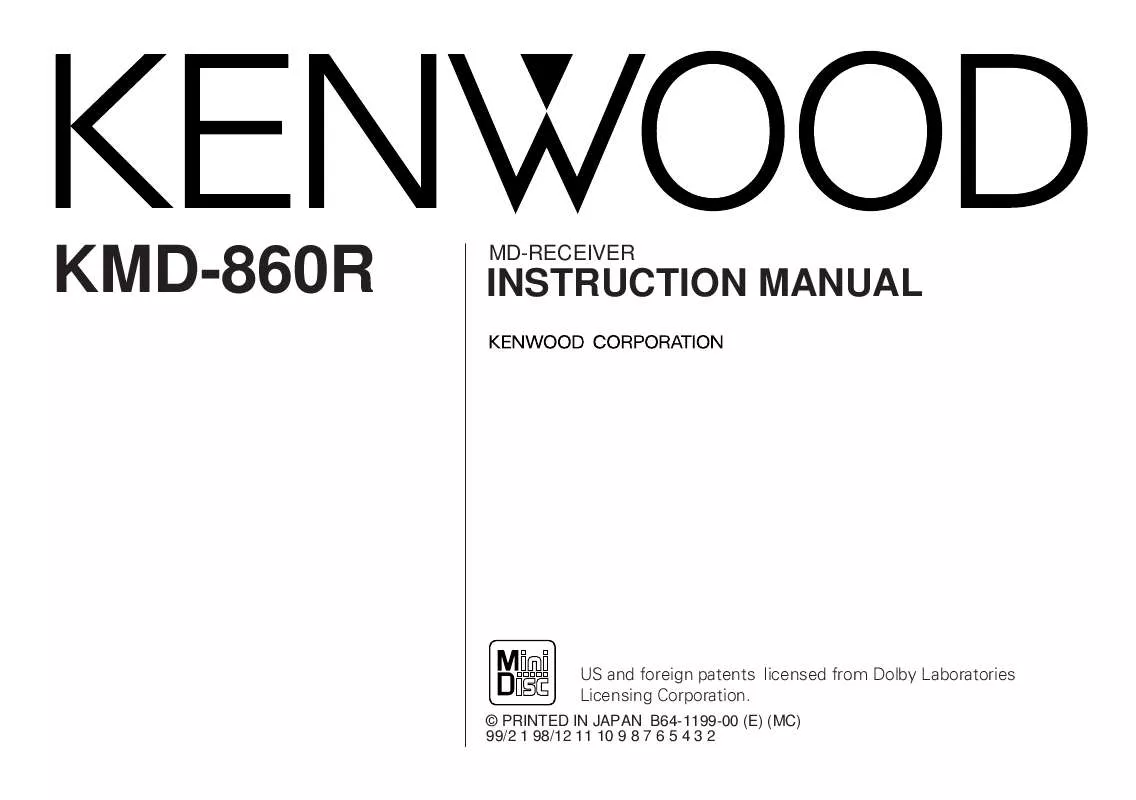Mode d'emploi KENWOOD KMD-860R