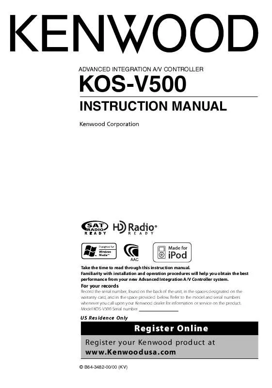 Mode d'emploi KENWOOD KOS-V500