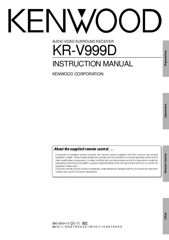 Mode d'emploi KENWOOD KR-V999D