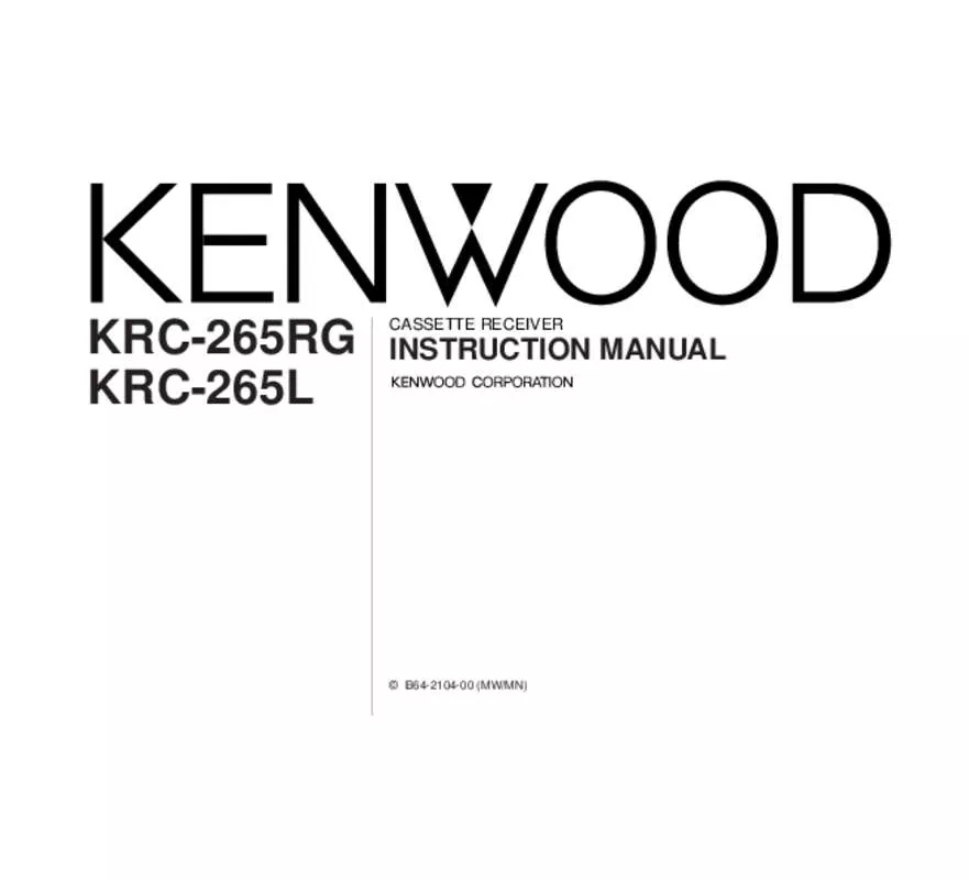 Mode d'emploi KENWOOD KRC-265L