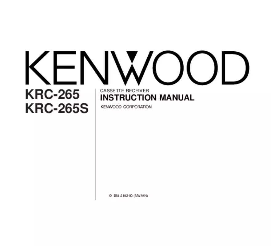 Mode d'emploi KENWOOD KRC-265S