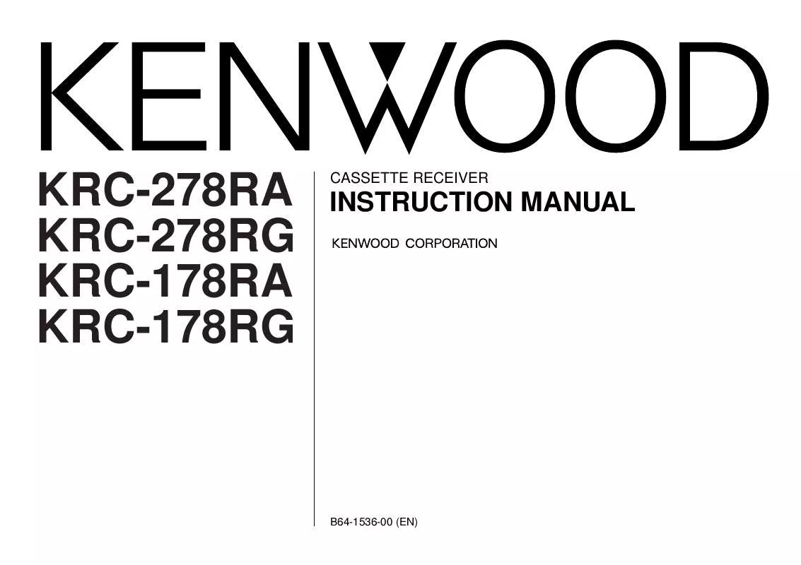 Mode d'emploi KENWOOD KRC-278RA