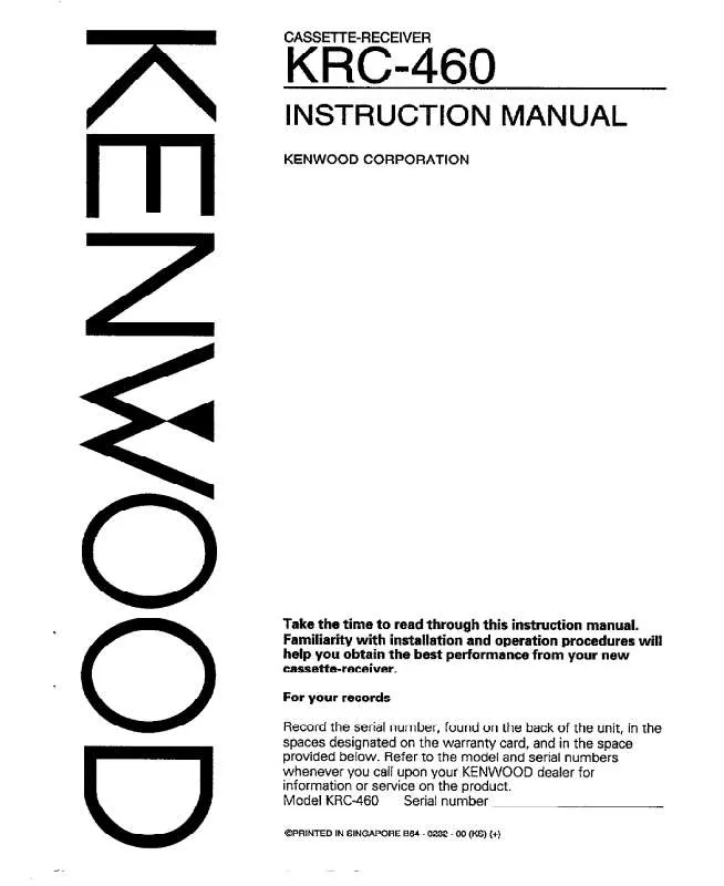 Mode d'emploi KENWOOD KRC-460