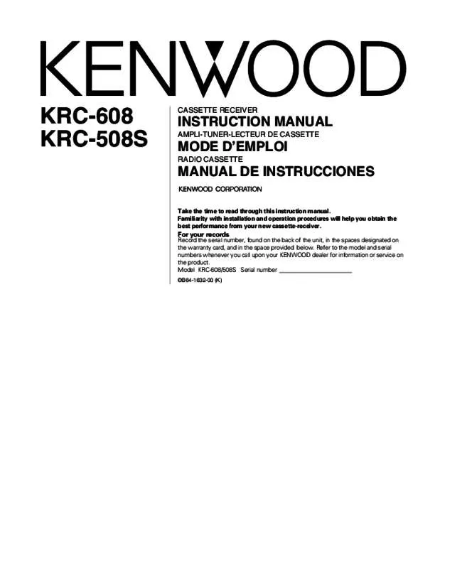 Mode d'emploi KENWOOD KRC-608