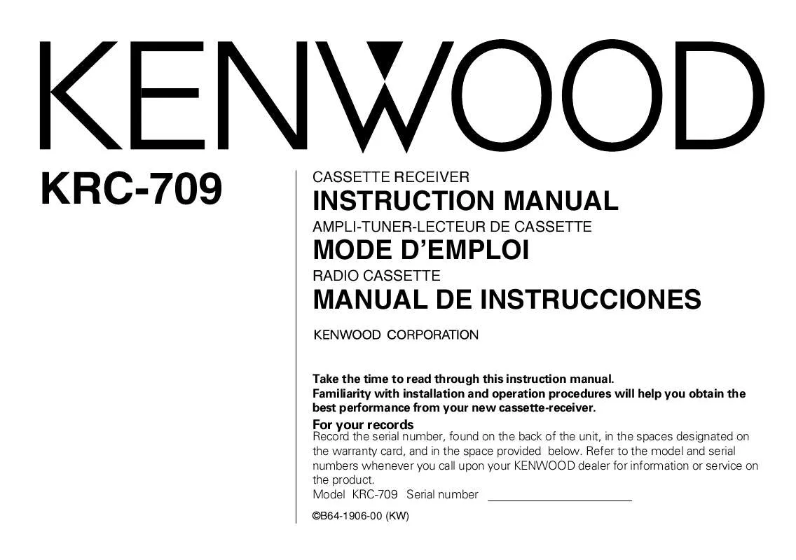 Mode d'emploi KENWOOD KRC-709