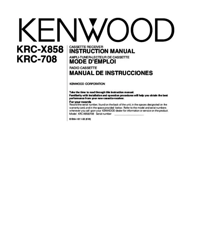 Mode d'emploi KENWOOD KRC-X858