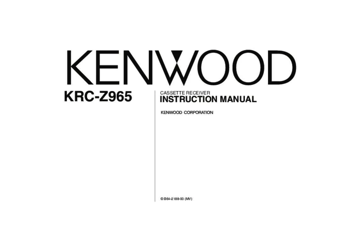 Mode d'emploi KENWOOD KRC-Z965