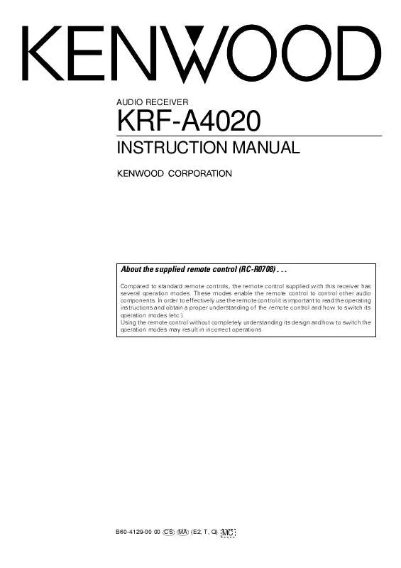 Mode d'emploi KENWOOD KRF-A4020