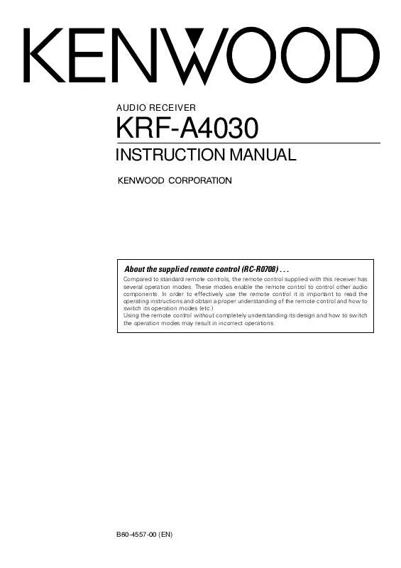 Mode d'emploi KENWOOD KRF-A4030