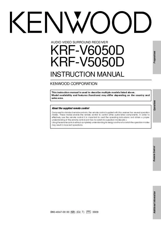 Mode d'emploi KENWOOD KRF-V5050D